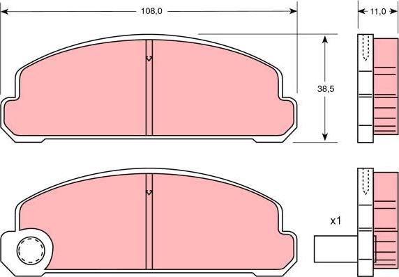 TRW GDB734 - Гальмівні колодки, дискові гальма autocars.com.ua