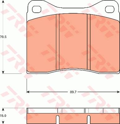 TRW GDB7551 - Тормозные колодки, дисковые, комплект avtokuzovplus.com.ua