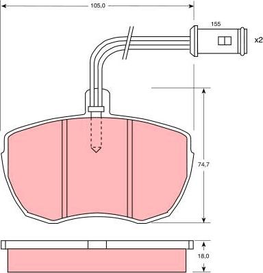 TRW GDB759 - Тормозные колодки, дисковые, комплект avtokuzovplus.com.ua