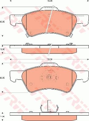 TRW GDB7610 - Гальмівні колодки, дискові гальма autocars.com.ua