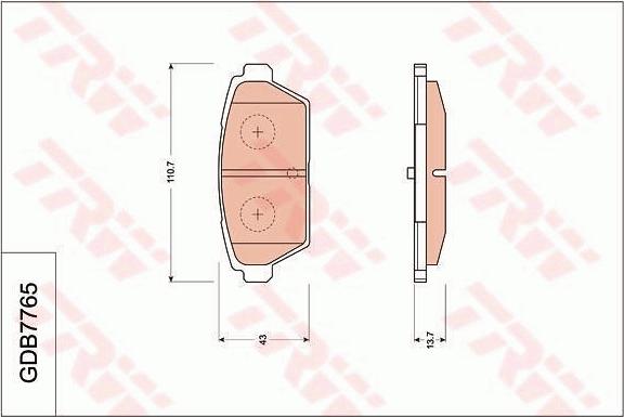 TRW GDB7765 - Гальмівні колодки, дискові гальма autocars.com.ua