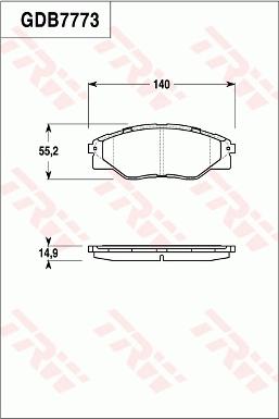 TRW GDB7773AT - Гальмівні колодки, дискові гальма autocars.com.ua