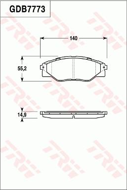 TRW GDB7773 - Гальмівні колодки, дискові гальма autocars.com.ua