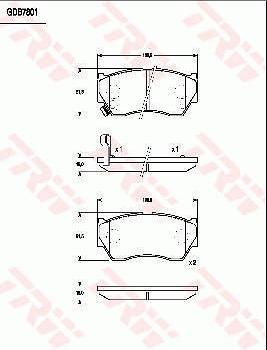 TRW GDB7801 - Гальмівні колодки, дискові гальма autocars.com.ua