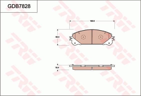 TRW GDB7828AT - Гальмівні колодки, дискові гальма autocars.com.ua