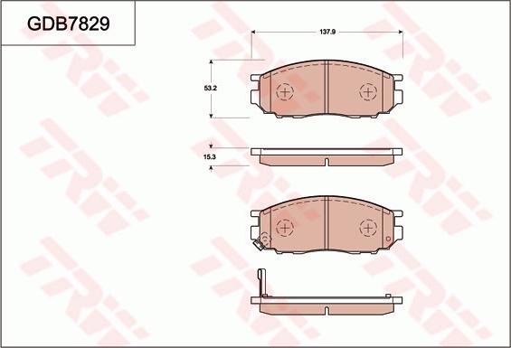 TRW GDB7829AT - Тормозные колодки, дисковые, комплект autodnr.net