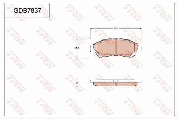 TRW GDB7837DT - Тормозные колодки, дисковые, комплект avtokuzovplus.com.ua