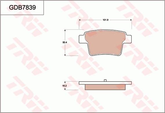 TRW GDB7839 - Тормозные колодки, дисковые, комплект autodnr.net