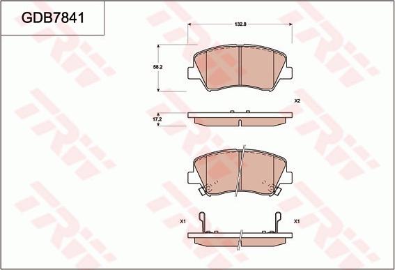 TRW GDB7841 - Тормозные колодки, дисковые, комплект autodnr.net