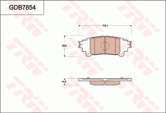 TRW GDB7854AT - Гальмівні колодки, дискові гальма autocars.com.ua