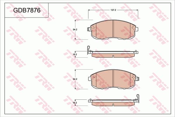 TRW GDB7876 - Гальмівні колодки, дискові гальма autocars.com.ua