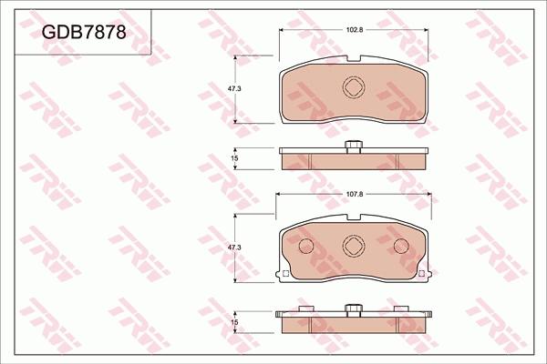 TRW GDB7878 - Гальмівні колодки, дискові гальма autocars.com.ua