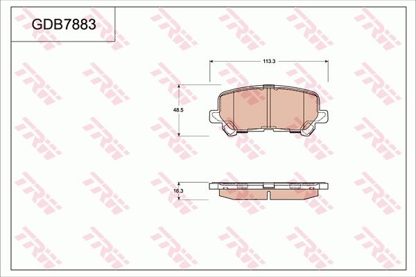 TRW GDB7883 - Тормозные колодки, дисковые, комплект avtokuzovplus.com.ua