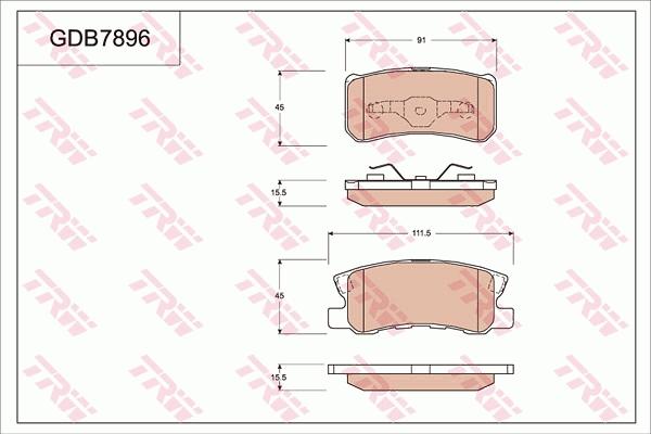 TRW GDB7896 - Гальмівні колодки, дискові гальма autocars.com.ua