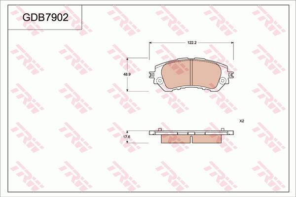 TRW GDB7902 - Тормозные колодки, дисковые, комплект avtokuzovplus.com.ua