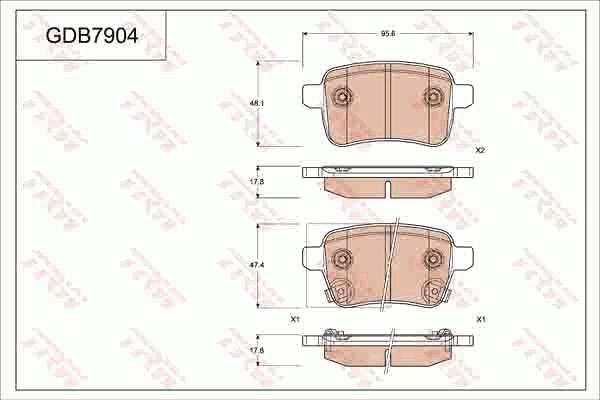 TRW GDB7904 - Гальмівні колодки, дискові гальма autocars.com.ua