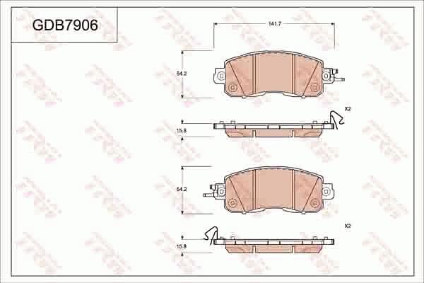 TRW GDB7906AT - Тормозные колодки, дисковые, комплект autodnr.net