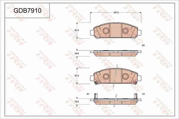 TRW GDB7910 - Тормозные колодки, дисковые, комплект avtokuzovplus.com.ua