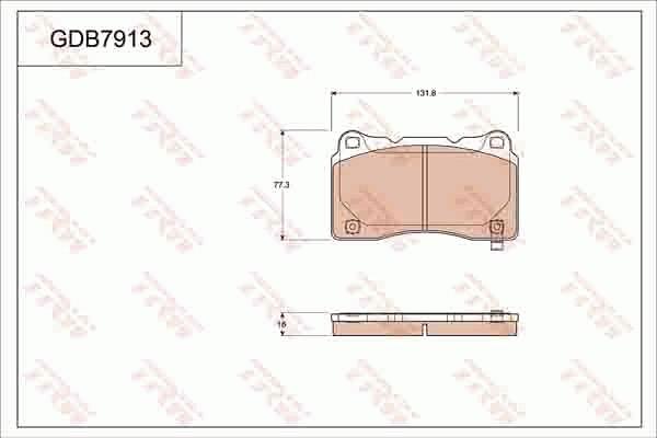 TRW GDB7913DT - Тормозные колодки, дисковые, комплект avtokuzovplus.com.ua