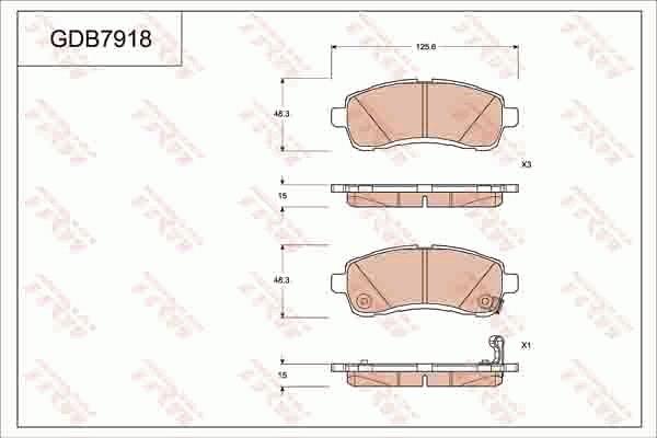 TRW GDB7918 - Гальмівні колодки, дискові гальма autocars.com.ua