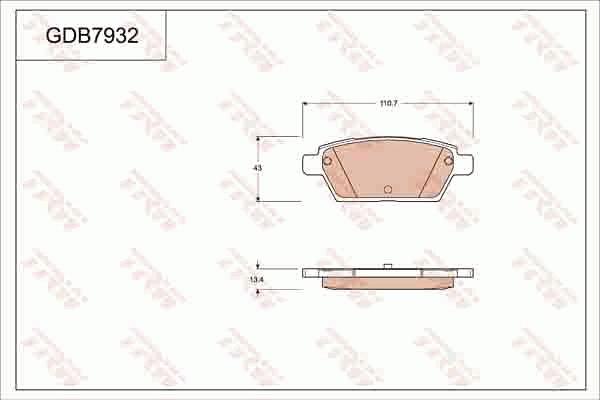 TRW GDB7932AT - Тормозные колодки, дисковые, комплект autodnr.net