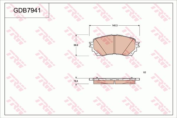 TRW GDB7941 - Гальмівні колодки, дискові гальма autocars.com.ua