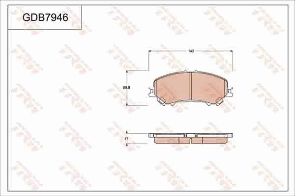 TRW GDB7946AT - Тормозные колодки, дисковые, комплект avtokuzovplus.com.ua