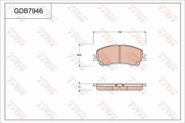 TRW GDB7946 - Тормозные колодки, дисковые, комплект avtokuzovplus.com.ua