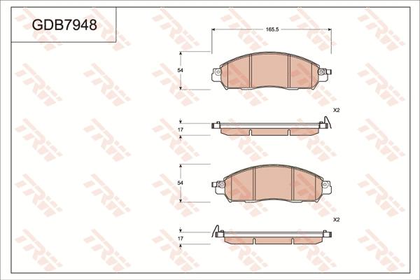 TRW GDB7948DT - Тормозные колодки, дисковые, комплект autodnr.net