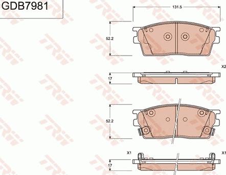 TRW GDB7981 - Тормозные колодки, дисковые, комплект autodnr.net