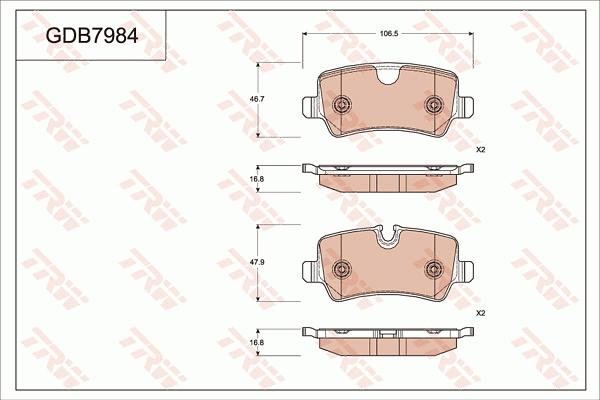 TRW GDB7984 - Тормозные колодки, дисковые, комплект avtokuzovplus.com.ua