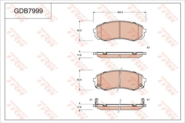 TRW GDB7999DT - Гальмівні колодки, дискові гальма autocars.com.ua