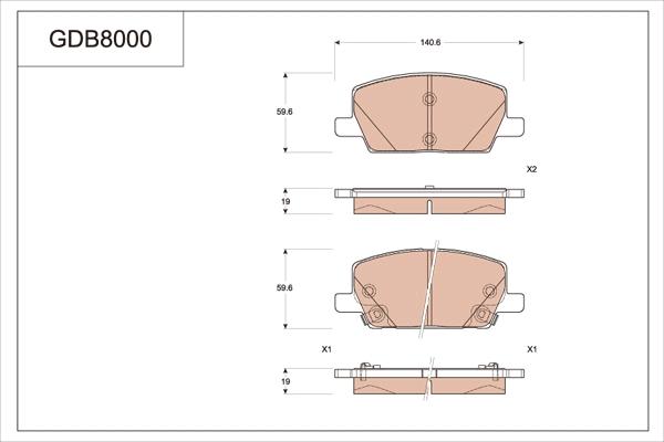 TRW GDB8000 - Гальмівні колодки, дискові гальма autocars.com.ua