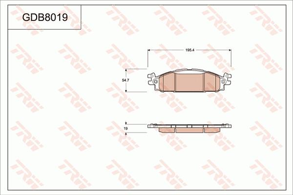 TRW GDB8019 - Тормозные колодки, дисковые, комплект avtokuzovplus.com.ua