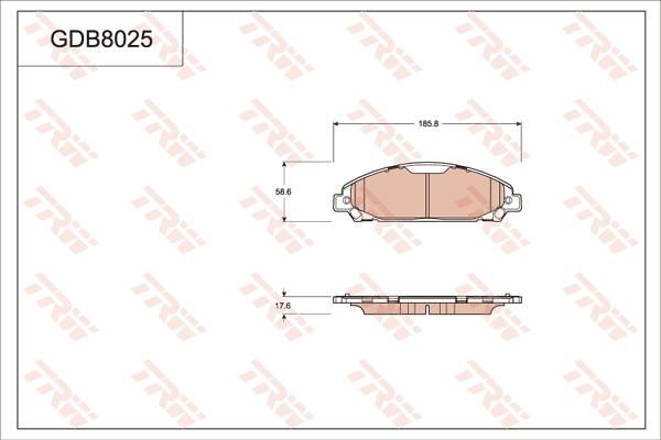 TRW GDB8025 - Тормозные колодки, дисковые, комплект avtokuzovplus.com.ua