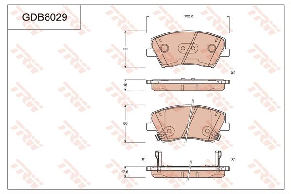 TRW GDB8029AT - Гальмівні колодки, дискові гальма autocars.com.ua