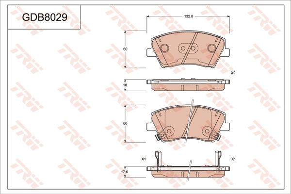 TRW GDB8029 - Тормозные колодки, дисковые, комплект autodnr.net