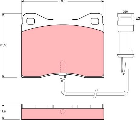 TRW GDB802 - Тормозные колодки, дисковые, комплект avtokuzovplus.com.ua