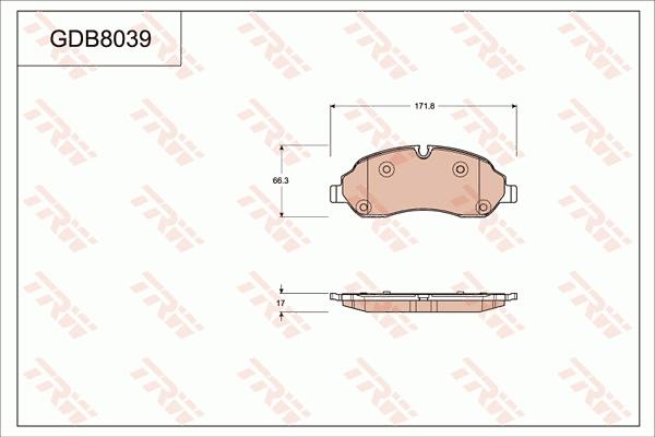 TRW GDB8039 - Тормозные колодки, дисковые, комплект avtokuzovplus.com.ua