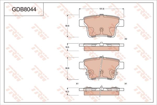 TRW GDB8044 - Тормозные колодки, дисковые, комплект autodnr.net