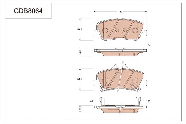 TRW GDB8064 - Гальмівні колодки, дискові гальма autocars.com.ua