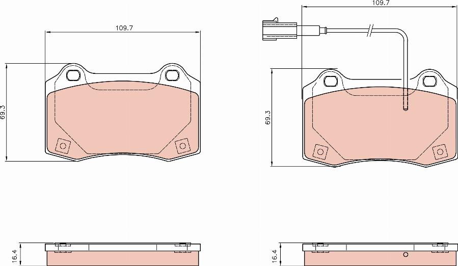 TRW GDB8095 - Тормозные колодки, дисковые, комплект avtokuzovplus.com.ua