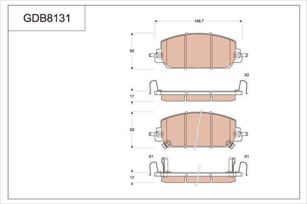 TRW GDB8131 - Гальмівні колодки, дискові гальма autocars.com.ua