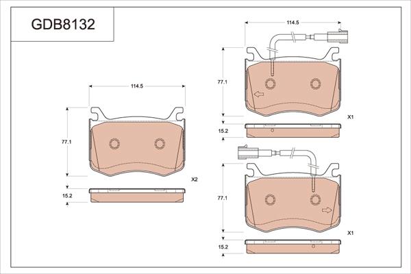 TRW GDB8132 - Гальмівні колодки, дискові гальма autocars.com.ua