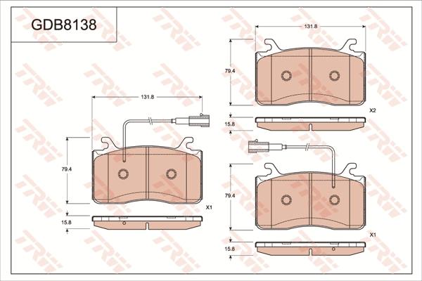 TRW GDB8138 - Тормозные колодки, дисковые, комплект avtokuzovplus.com.ua