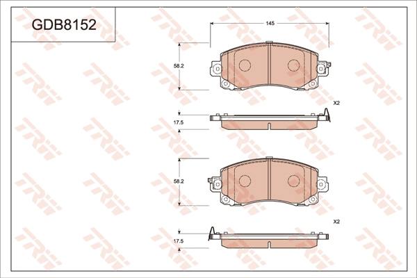 TRW GDB8152AT - Тормозные колодки, дисковые, комплект avtokuzovplus.com.ua