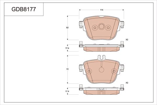 TRW GDB8177 - Гальмівні колодки, дискові гальма autocars.com.ua