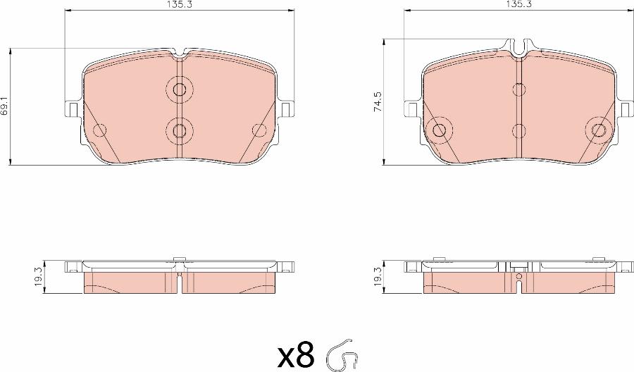 TRW GDB8437 - Тормозные колодки, дисковые, комплект avtokuzovplus.com.ua