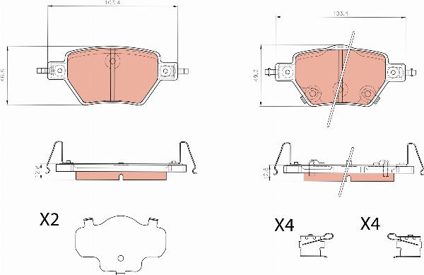 TRW GDB8482BTE - Гальмівні колодки, дискові гальма autocars.com.ua