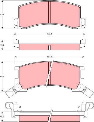 TRW GDB871 - Тормозные колодки, дисковые, комплект avtokuzovplus.com.ua